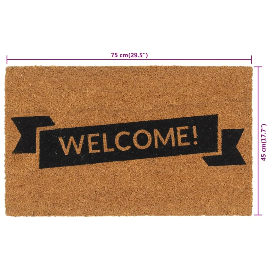 Tapis de porte naturel 45x75 cm fibre de coco touffeté - 6