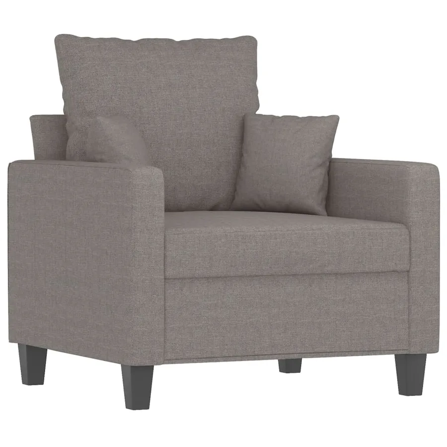 Fauteuil avec repose-pied Taupe 60 cm Tissu - 4