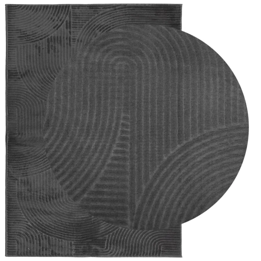 Tapis IZA poils courts style scandinave anthracite 140x200 cm - 3