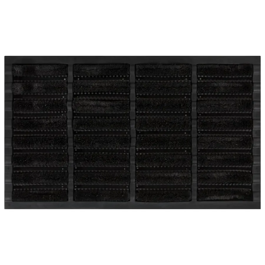 Paillasson rectangulaire 45x75 cm caoutchouc et fibre de coco
