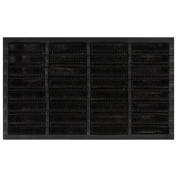 Paillasson rectangulaire 45x75 cm caoutchouc et fibre de coco