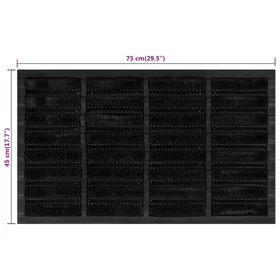 Paillasson rectangulaire 45x75 cm caoutchouc et fibre de coco - 6