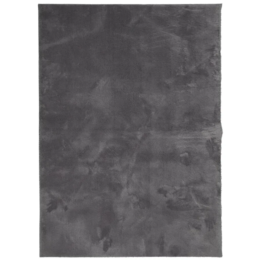 Tapis HUARTE à poils courts doux lavable anthracite 140x200 cm - 2