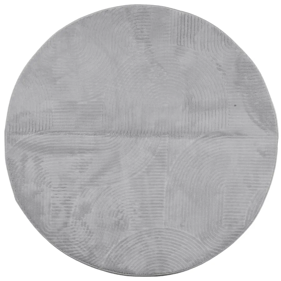 Tapis IZA poils courts style scandinave gris Ø 80 cm - 2