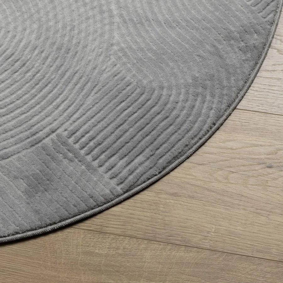 Tapis IZA poils courts style scandinave gris Ø 160 cm - 4