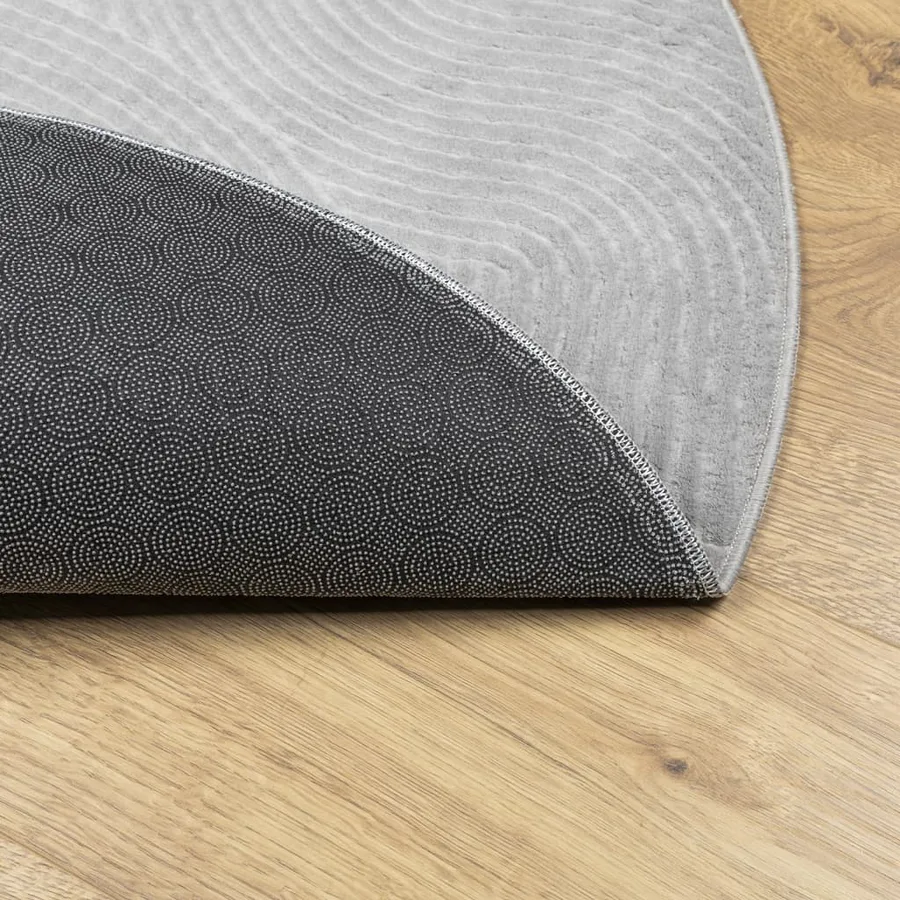 Tapis IZA poils courts style scandinave gris Ø 160 cm - 5