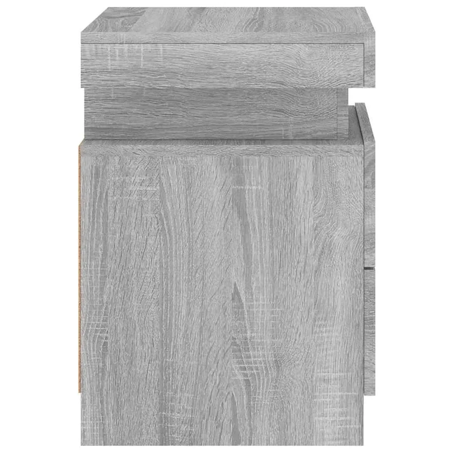 Tables de chevet avec lumières LED 2 pcs sonoma gris 35x39x55cm - 8