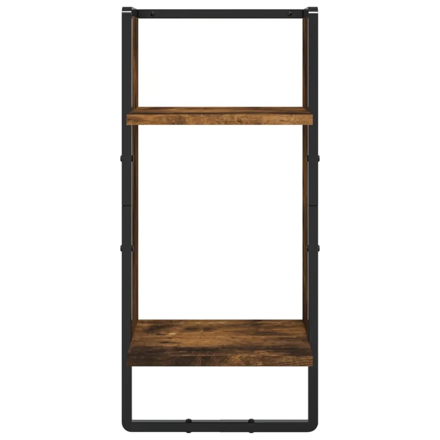 Ensemble d'étagères murales avec barres 6 pcs chêne fumé - 11