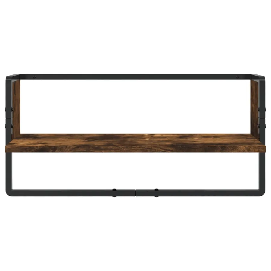 Ensemble d'étagères murales avec barres 6 pcs chêne fumé - 13