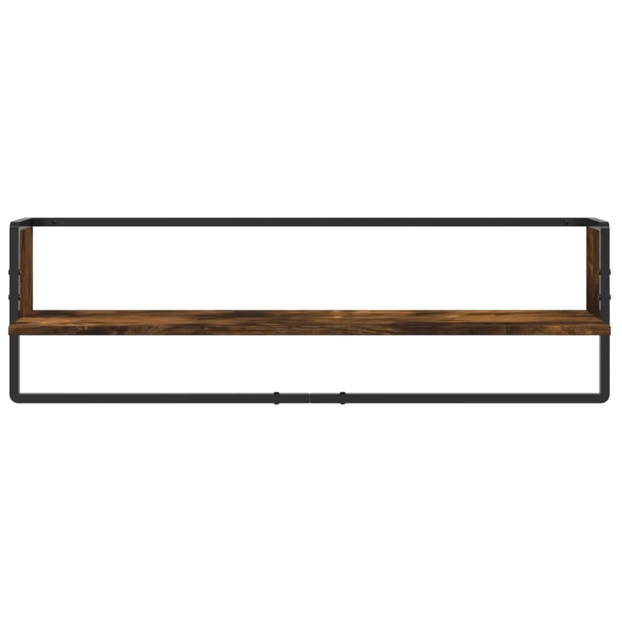 Ensemble d'étagères murales avec barres 6 pcs chêne fumé - 5
