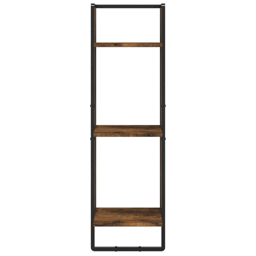 Ensemble d'étagères murales avec barres 6 pcs chêne fumé - 7