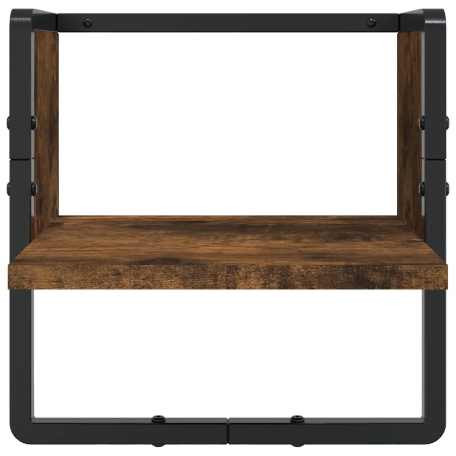 Ensemble d'étagères murales avec barres 6 pcs chêne fumé - 9