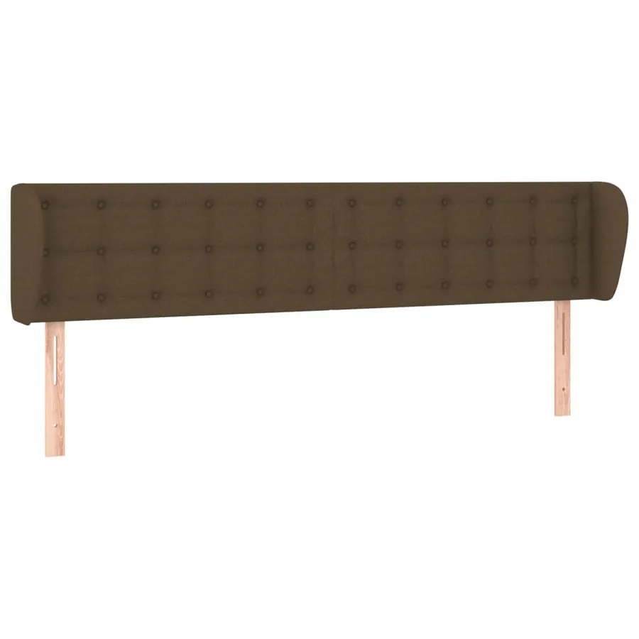 Tête de lit avec oreilles Marron foncé 163x23x78/88 cm Tissu - 2
