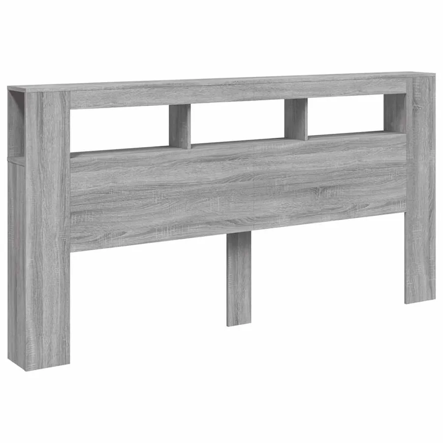 Tête de lit à LED sonoma gris 200x18,5x103,5 cm bois ingénierie - 5