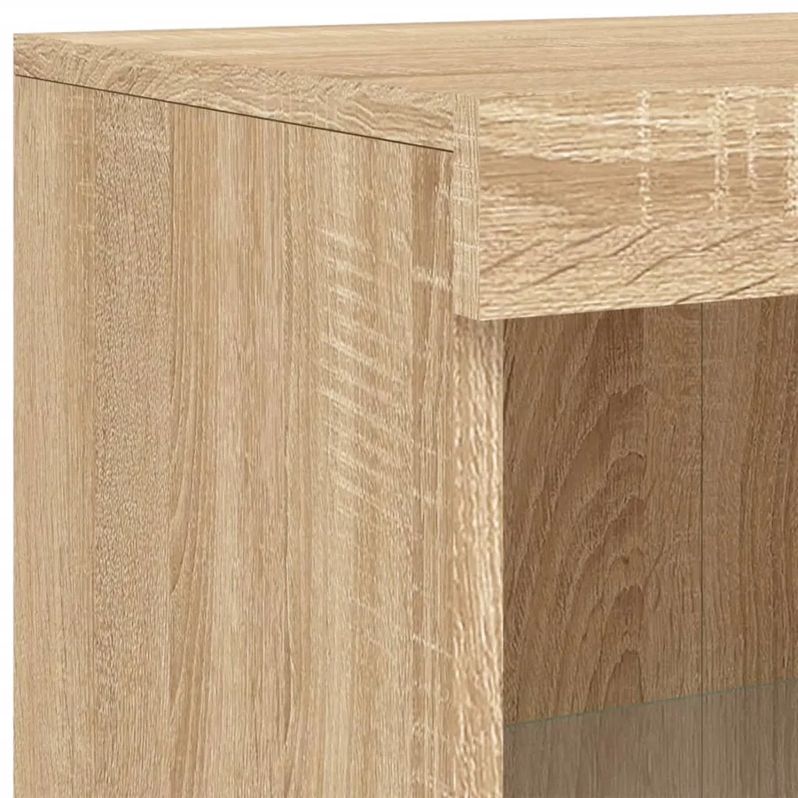 Armoire latérale avec lumières LED chêne sonoma - 11