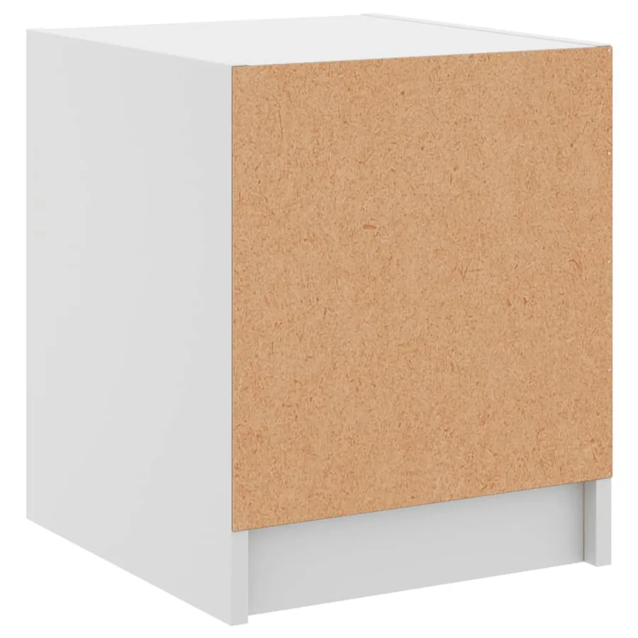 Table de chevet avec porte en verre blanc 35x37x42 cm - 8