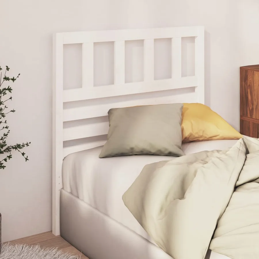 Tête de lit Blanc 81x4x100 cm Bois massif de pin - 3