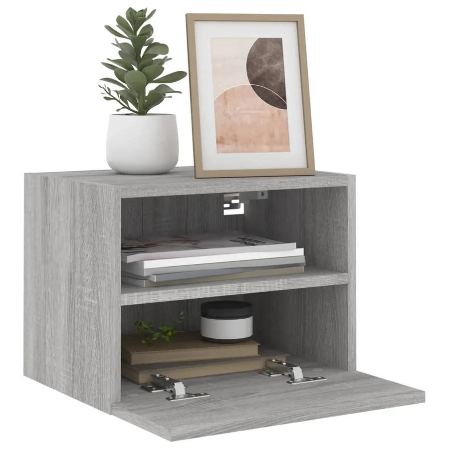 Meubles TV muraux 2pcs sonoma gris 40x30x30cm bois d'ingénierie - 5