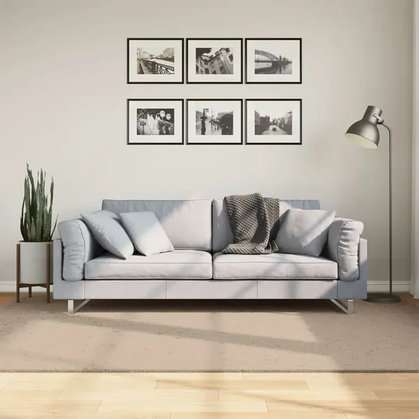 Tapis HUARTE à poils courts doux et lavable sable 160x230 cm
