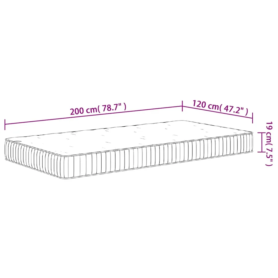 Matelas à ressorts ensachés moyen 120x200 cm - 9