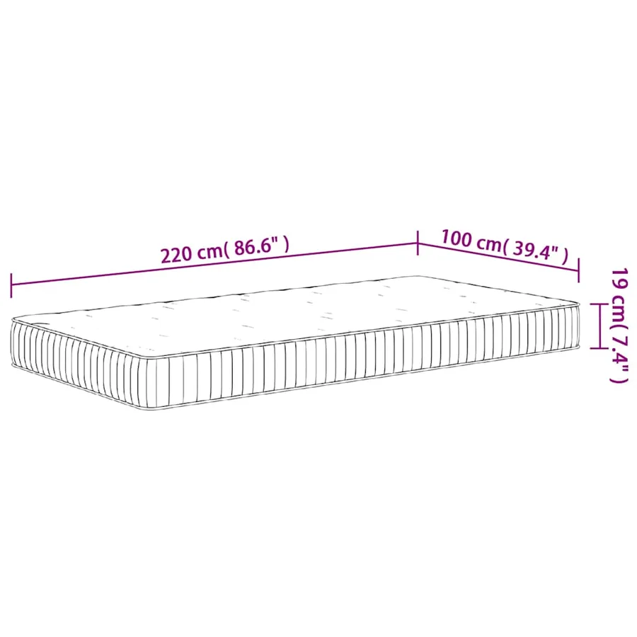Matelas à ressorts ensachés moyen 100x220 cm - 9