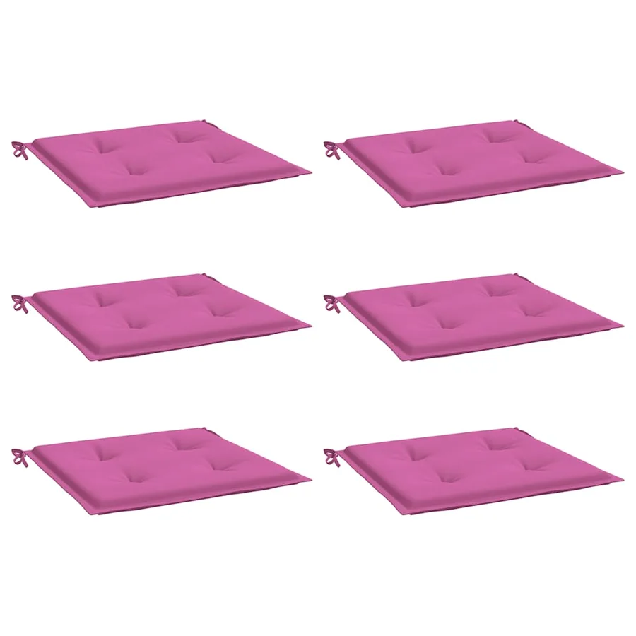 Coussins de chaise de jardin lot de 6 rose 50x50x4 cm tissu - 3