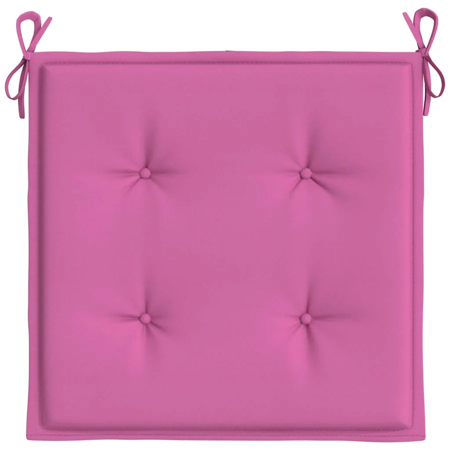 Coussins de chaise de jardin lot de 6 rose 50x50x4 cm tissu - 5