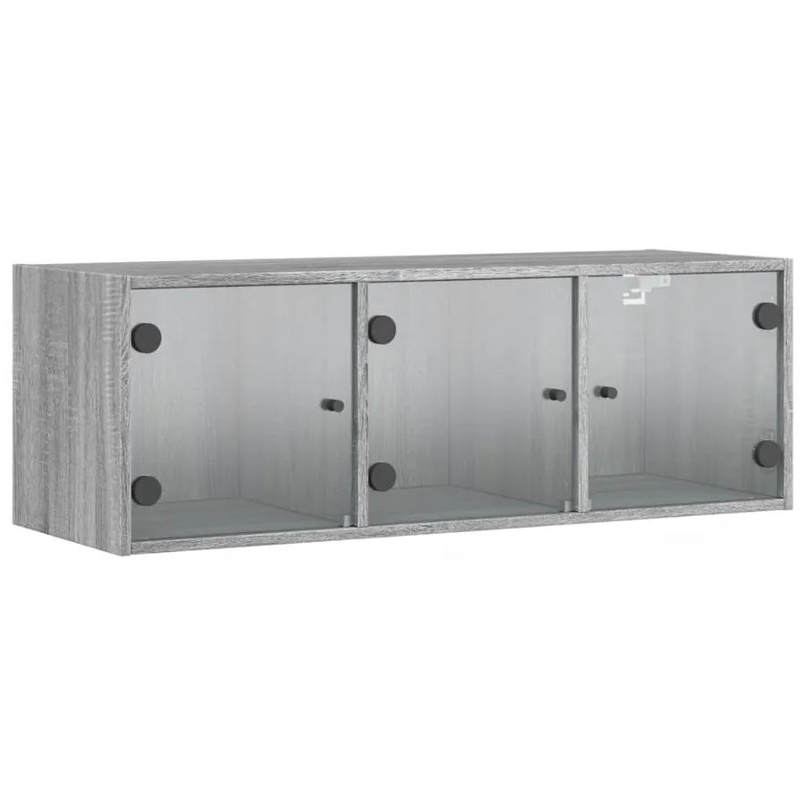 Armoire murale avec portes en verre sonoma gris 102x37x35 cm - 2