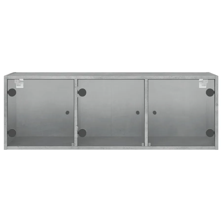 Armoire murale avec portes en verre gris béton 102x37x35 cm - 6