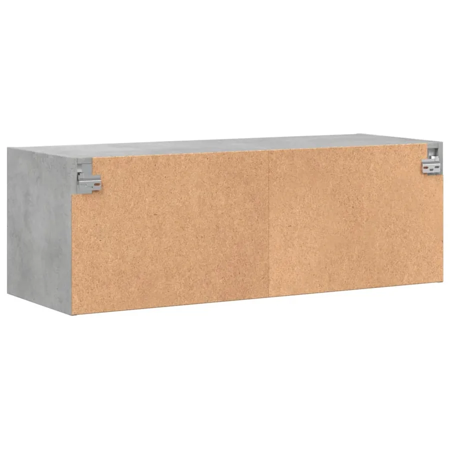Armoire murale avec portes en verre gris béton 102x37x35 cm - 8