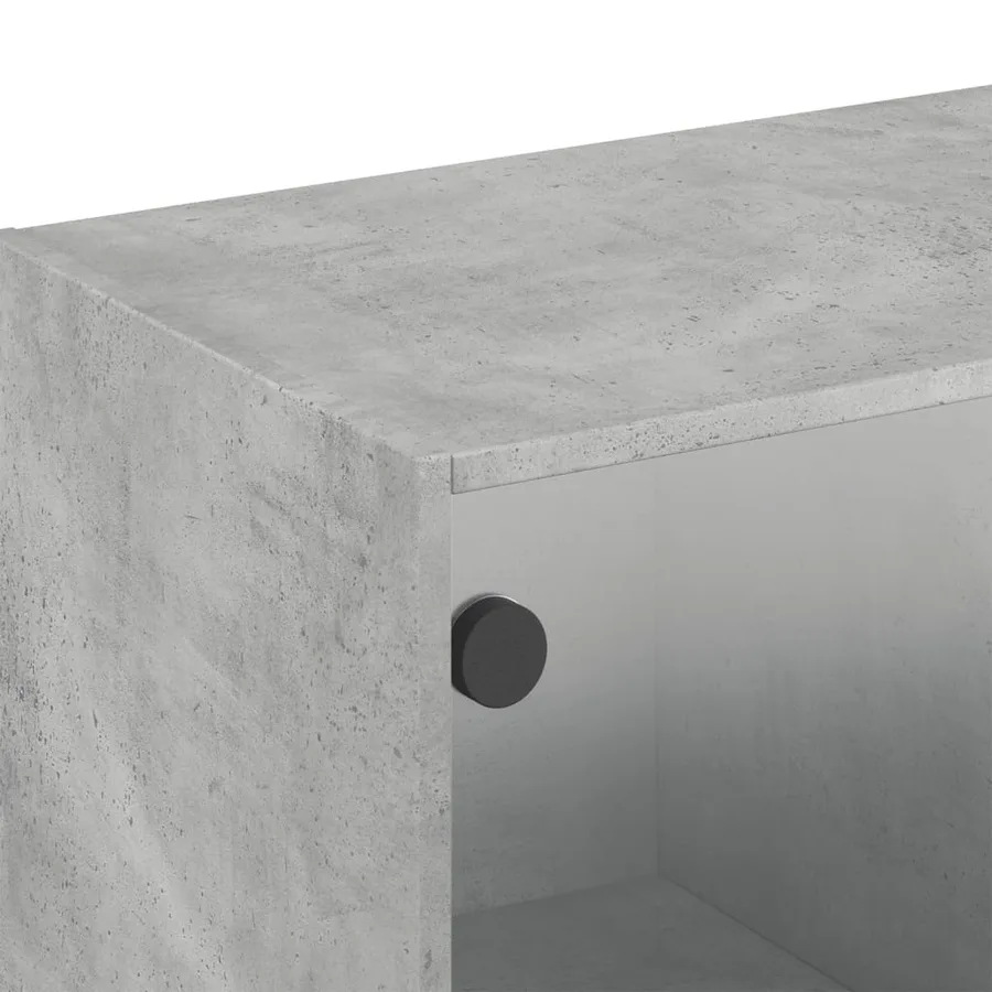 Armoire murale avec portes en verre gris béton 102x37x35 cm - 9