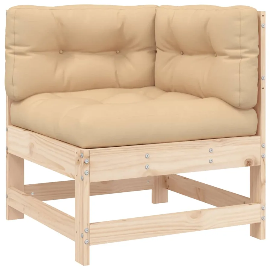 Salon de jardin 4 pcs avec coussins bois massif - 5