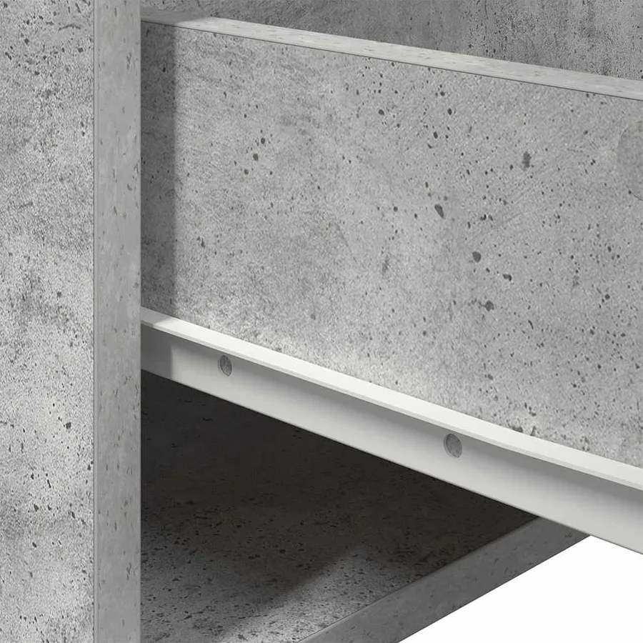 Table de chevet murale avec lumières LED gris béton - 12