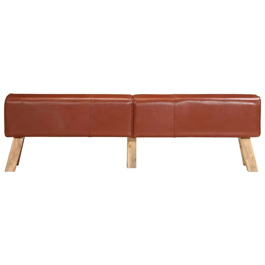 Banc de gymnastique marron 160 cm cuir véritable - 4