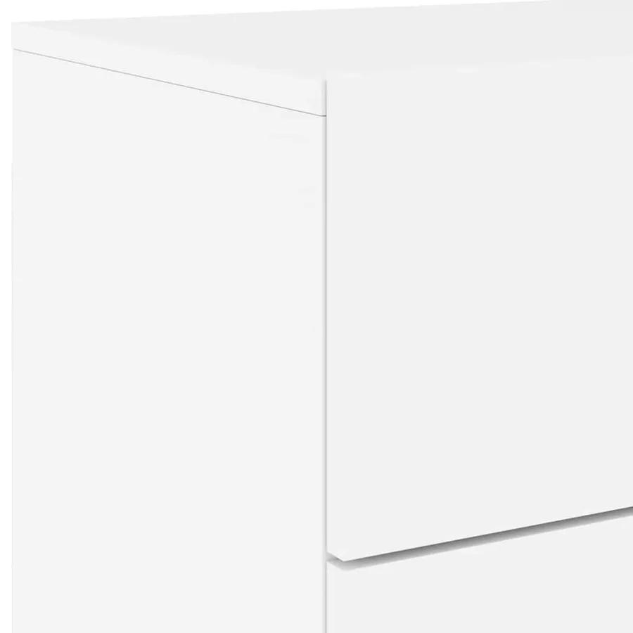 Tables de chevet murales avec lumières LED 2 pcs blanc - 11