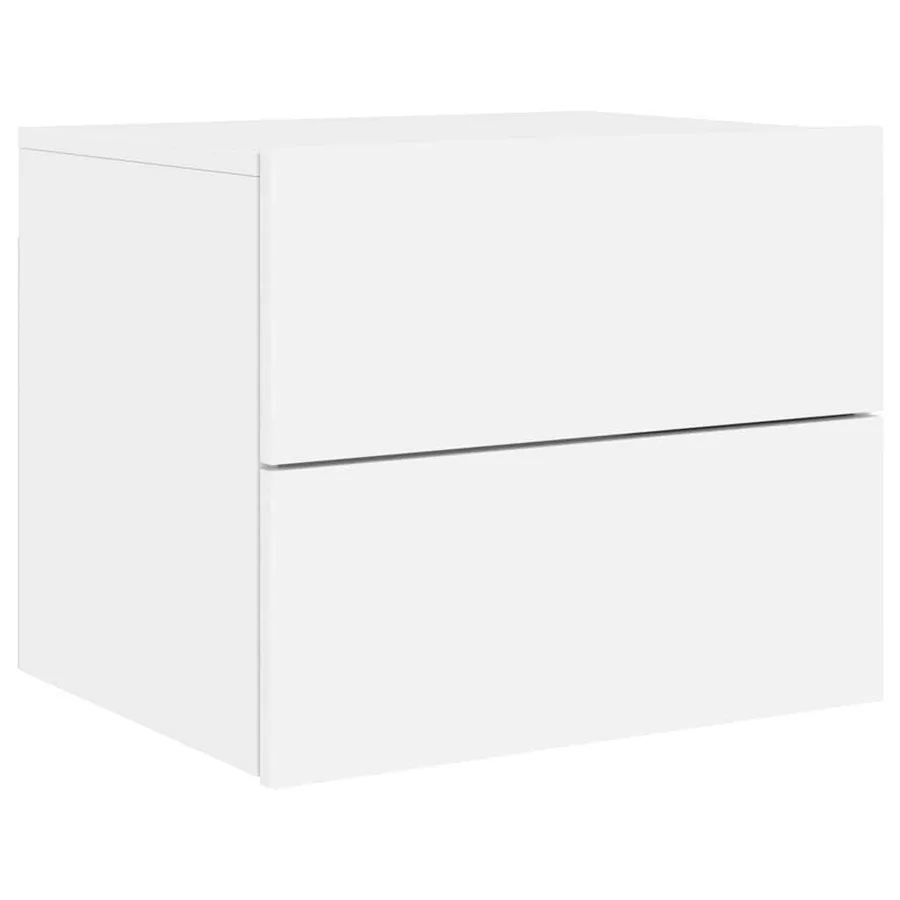 Tables de chevet murales avec lumières LED 2 pcs blanc - 6