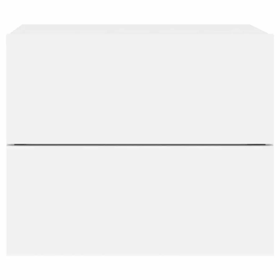 Tables de chevet murales avec lumières LED 2 pcs blanc - 8