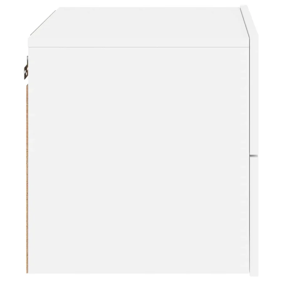 Tables de chevet murales avec lumières LED 2 pcs blanc - 9