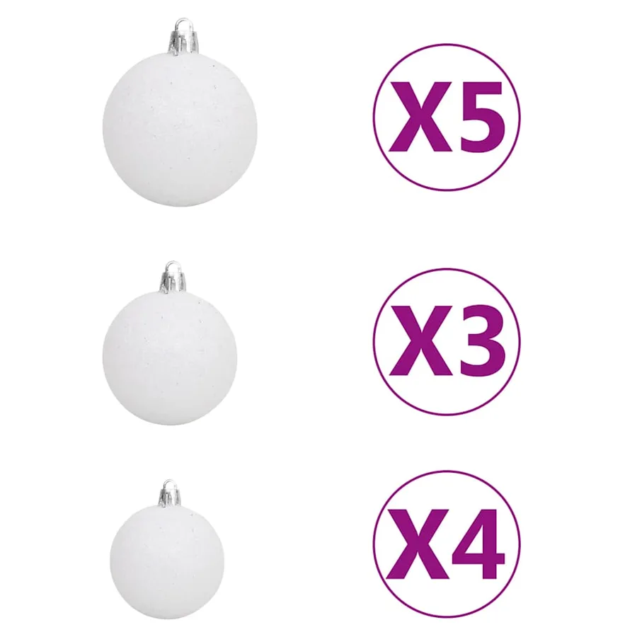 Arbre de Noël artificiel pré-éclairé/boules argenté 150 cm PET - 12