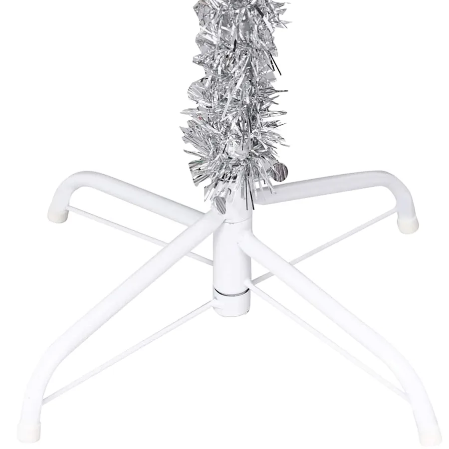 Arbre de Noël artificiel pré-éclairé/boules argenté 150 cm PET - 4