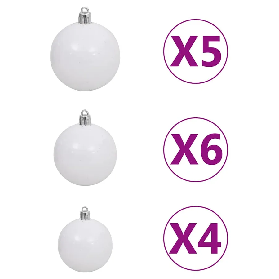 Arbre de Noël artificiel pré-éclairé/boules argenté 150 cm PET - 7