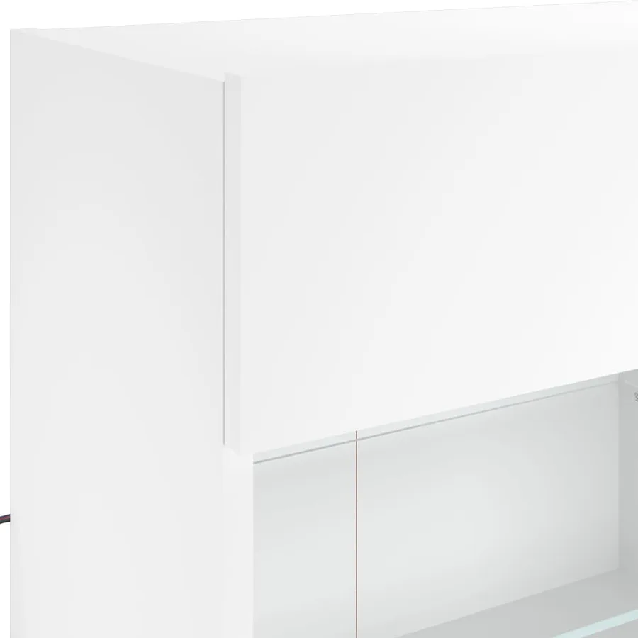 Meuble TV mural avec lumières LED blanc 98,5x30x60,5 cm - 10