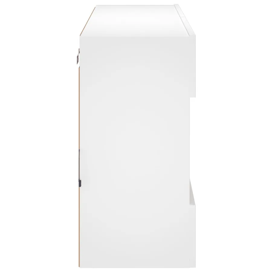 Meuble TV mural avec lumières LED blanc 98,5x30x60,5 cm - 9