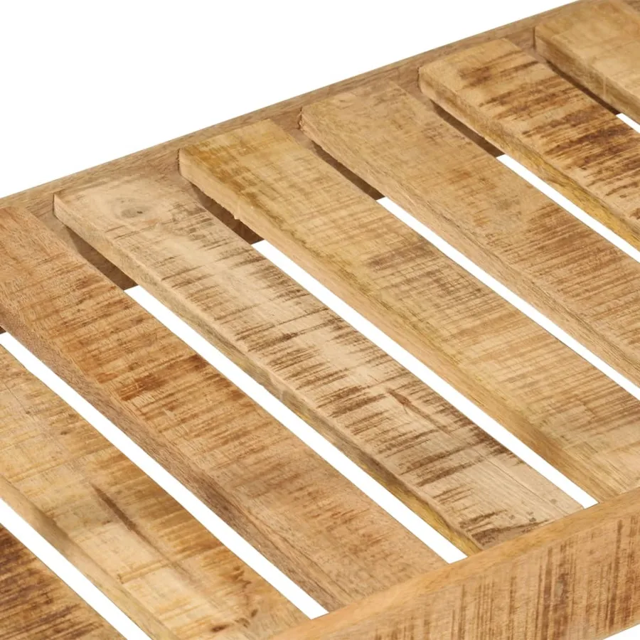 Porte-vêtements et roues 90x35x190 cm bois de manguier et fer - 6