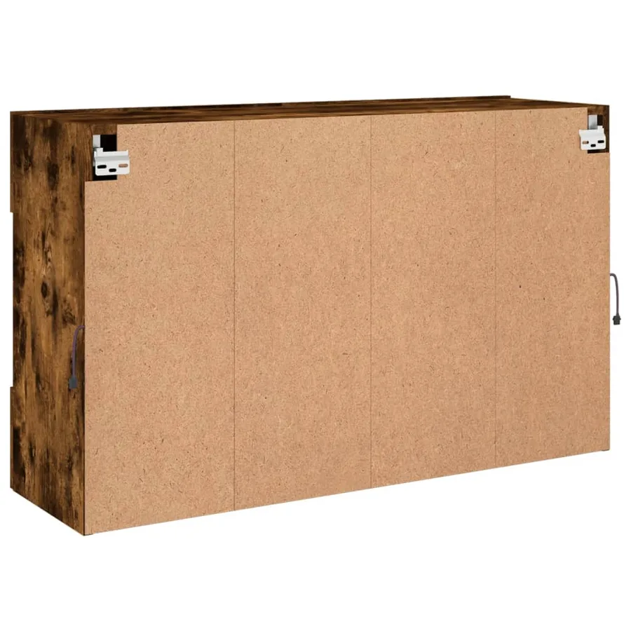Meuble TV mural avec lumières LED chêne fumé 98,5x30x60,5 cm - 10