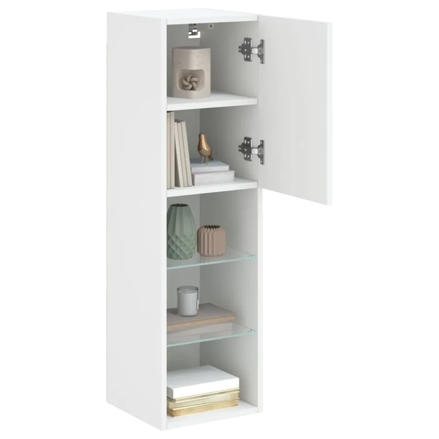 Meuble TV avec lumières LED blanc 30,5x30x102 cm - 6