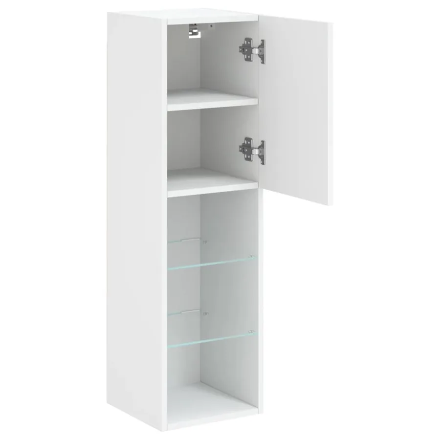 Meuble TV avec lumières LED blanc 30,5x30x102 cm - 8