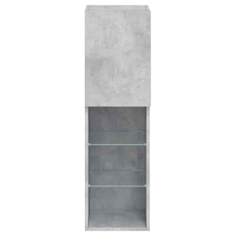 Meubles TV avec lumières LED 2 pcs gris béton 30,5x30x102 cm - 9