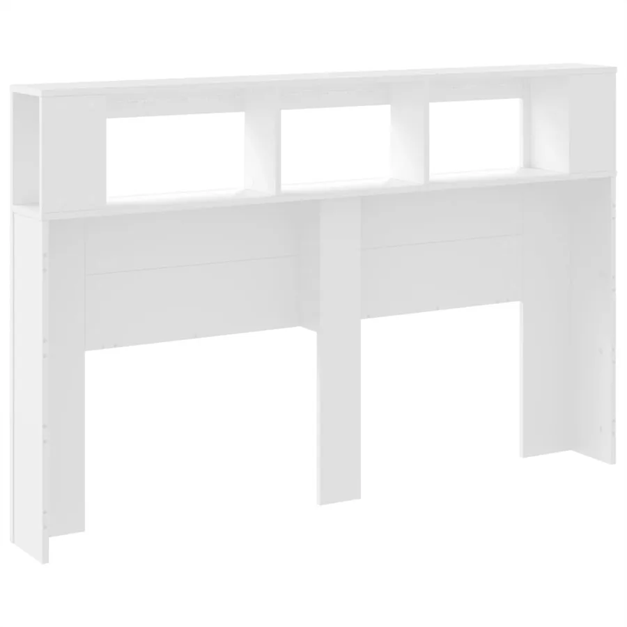 Tête de lit à LED blanc 160x18,5x103,5 cm bois d'ingénierie - 6