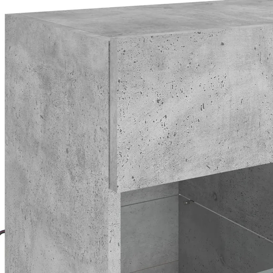 Meuble TV mural avec lumières LED gris béton 58,5x30x60,5 cm - 10